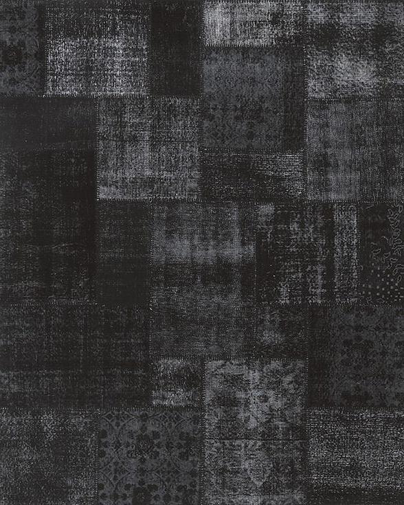 Black Patchwork Handmade Rug