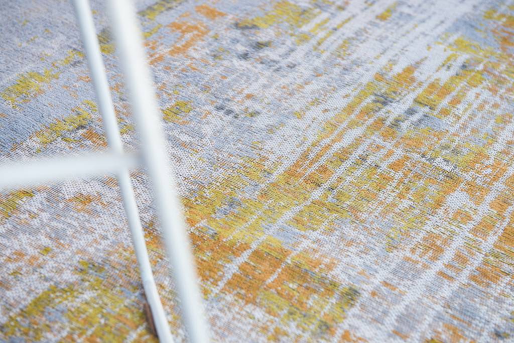 Abstract Grey / Yellow Jacquard Rug