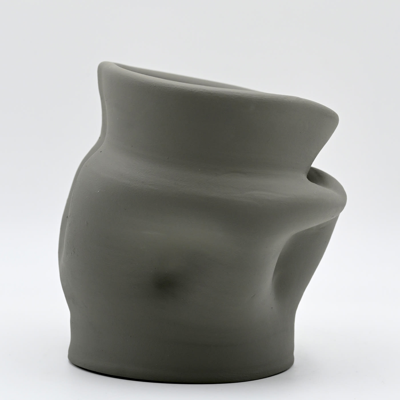 Grey Hand Sculptured Vase