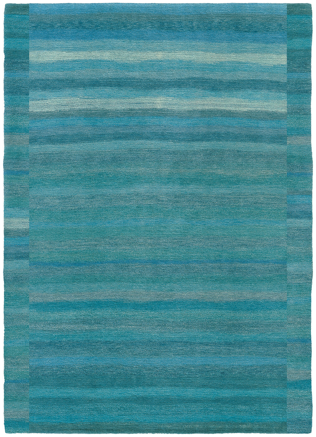 Hand-Knotted Blue Line Rug