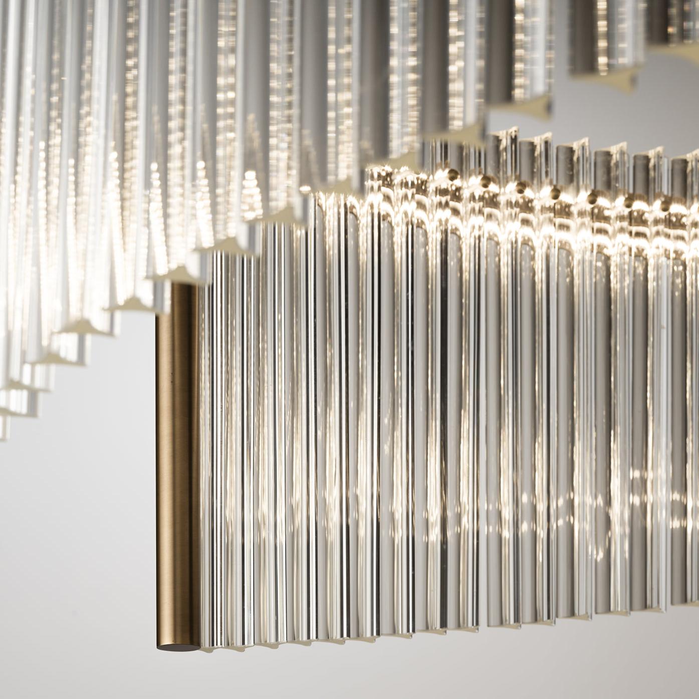 Transparent Murano Glass Chandelier with Double LED Lighting