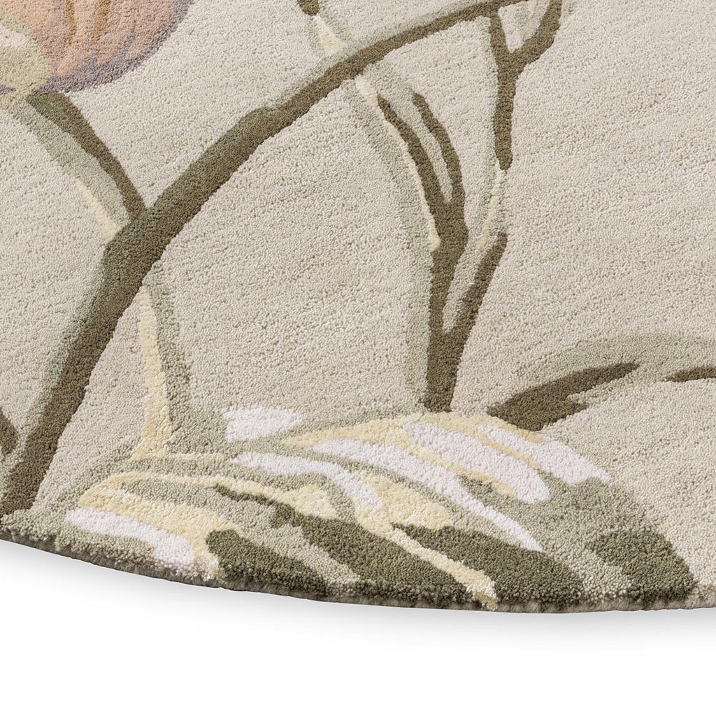 Natural Sage Green Round Rug