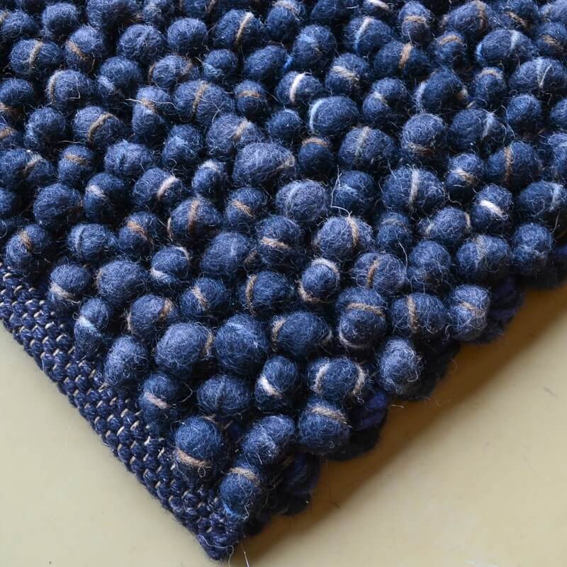 Handwoven Navy Wool / Jute Rug