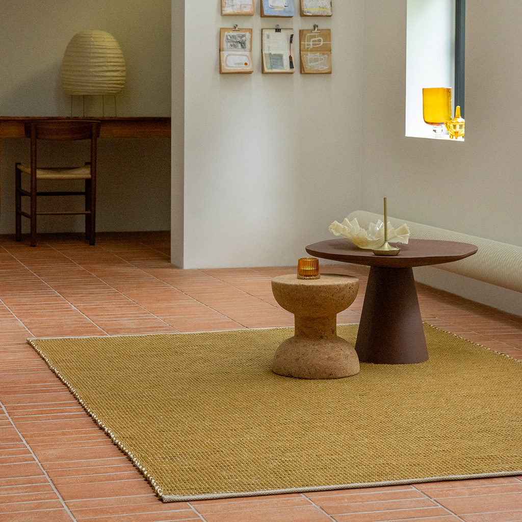 Mustard Border Rug