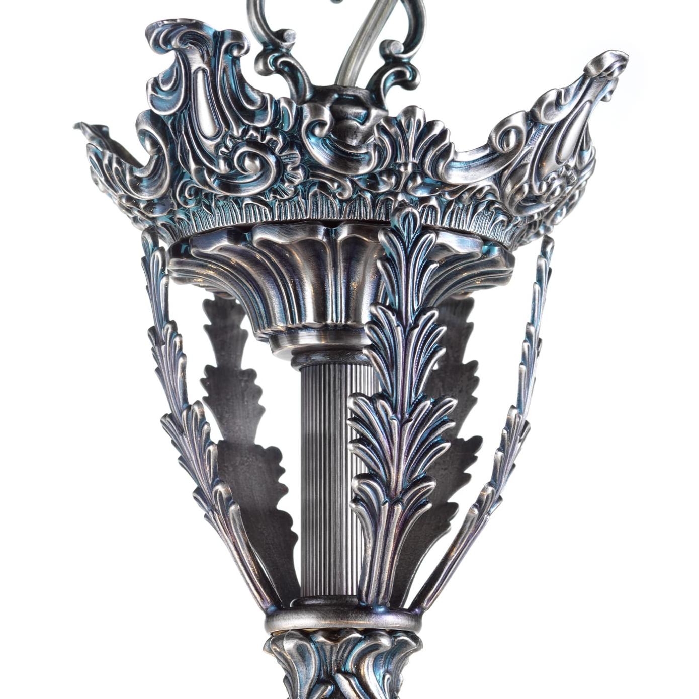Classic Chandelier in Blue Silver Finish