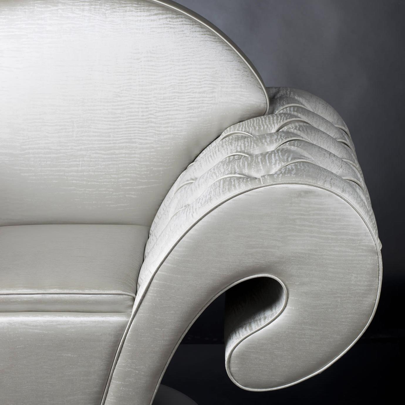 Silhouette White Swivel Armchair