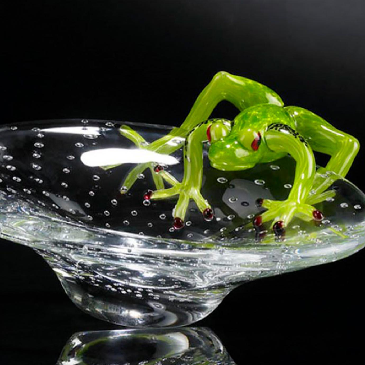 Glass Bowl with Frog