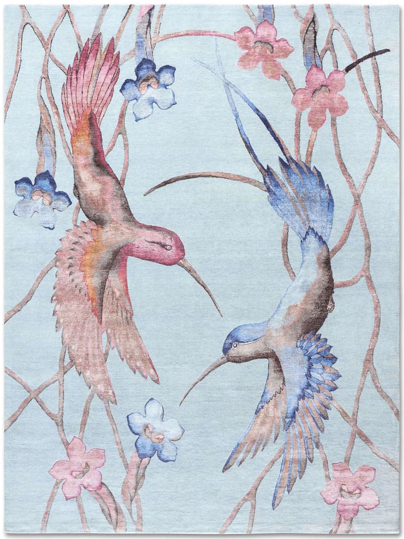 Hummingbirds Exquisite Handmade Rug