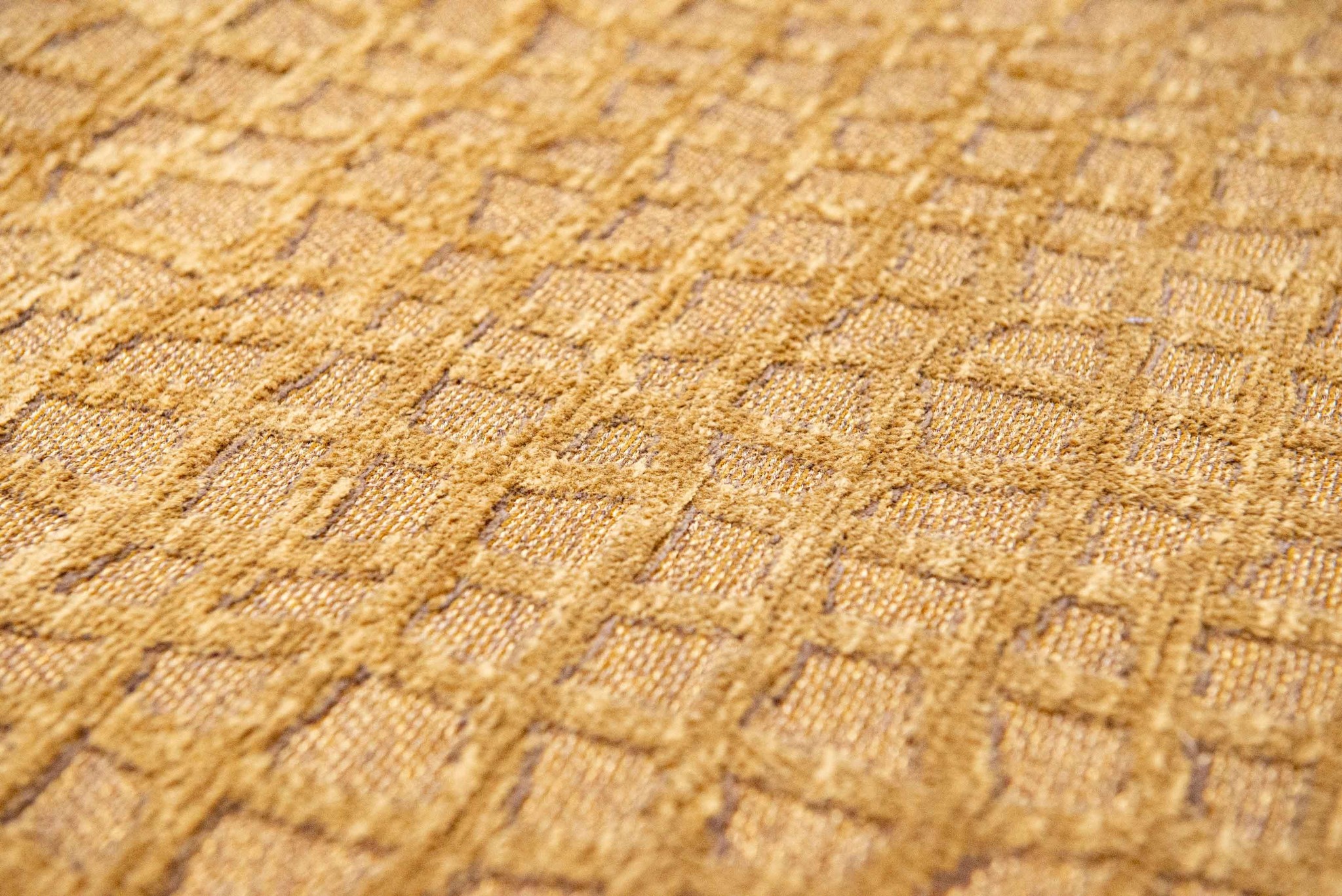 Gold Checkered Flatwoven Rug