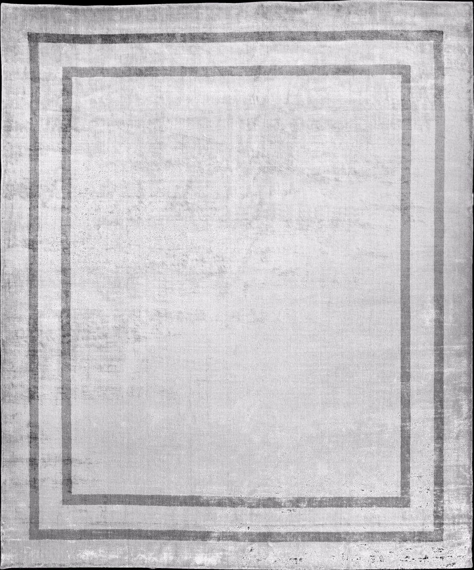 Banana Silk Handloom Silver Italian Sitap Rug | Size: 5' 7