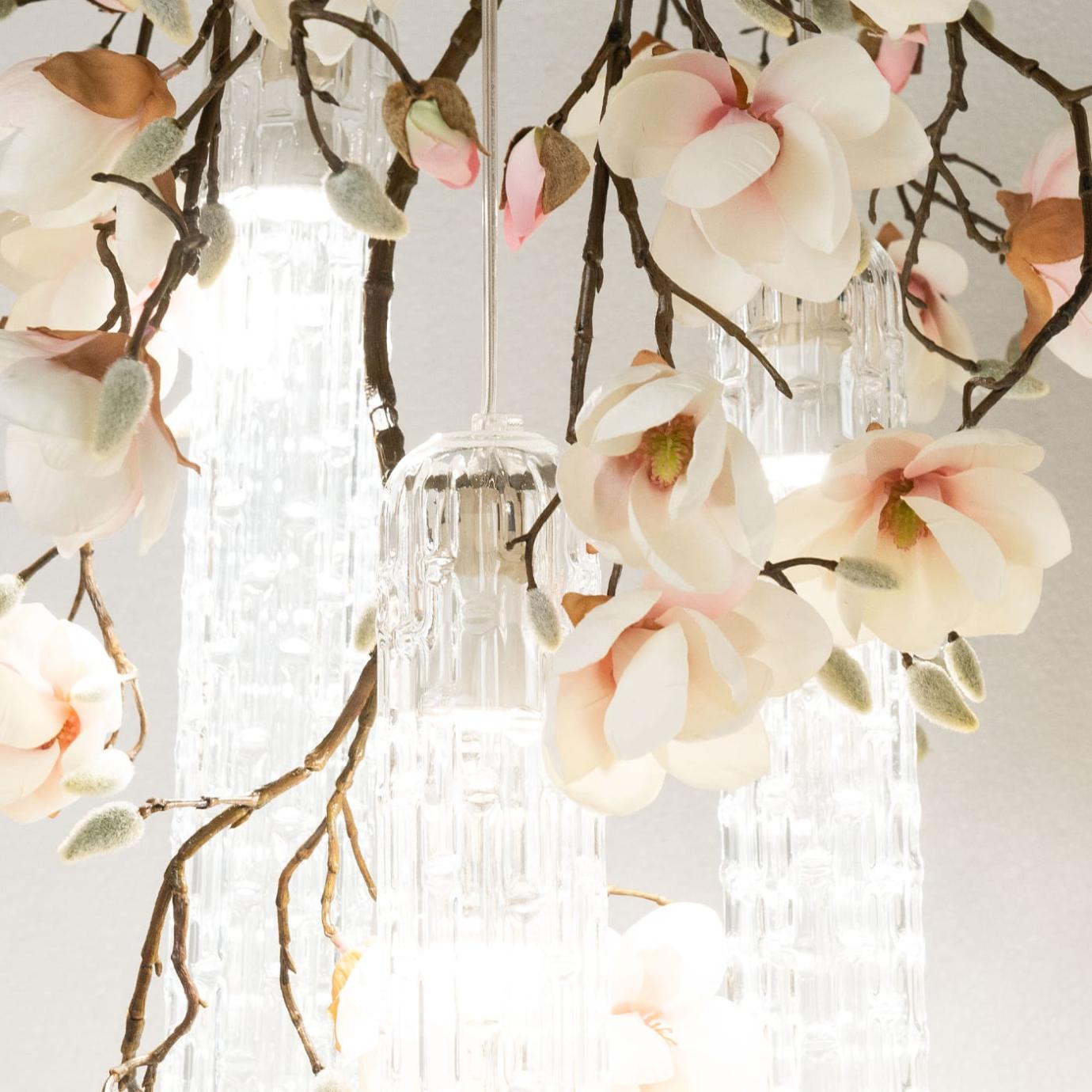 Magnolia Small White Chandelier