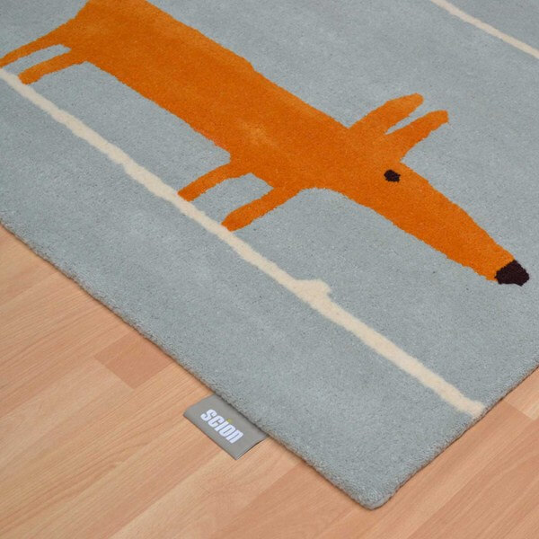 Fox Aqua Wool Handwoven Rug