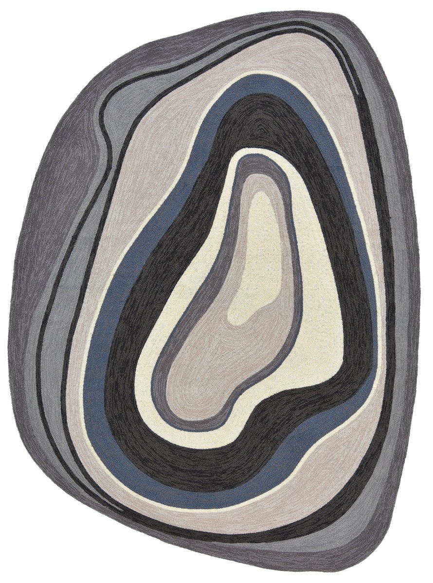 Grey Outdoor Oval Rug