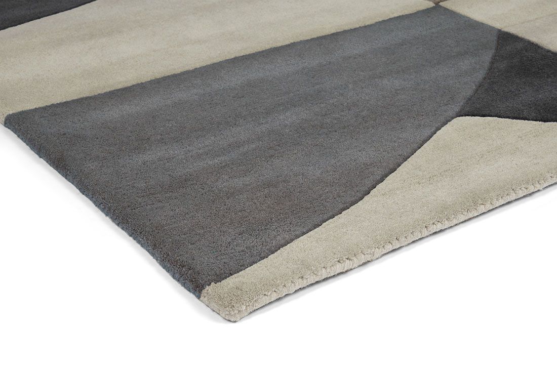 Stone Grey Wool Rug ☞ Size: 6' 7" x 9' 2" (200 x 280 cm)