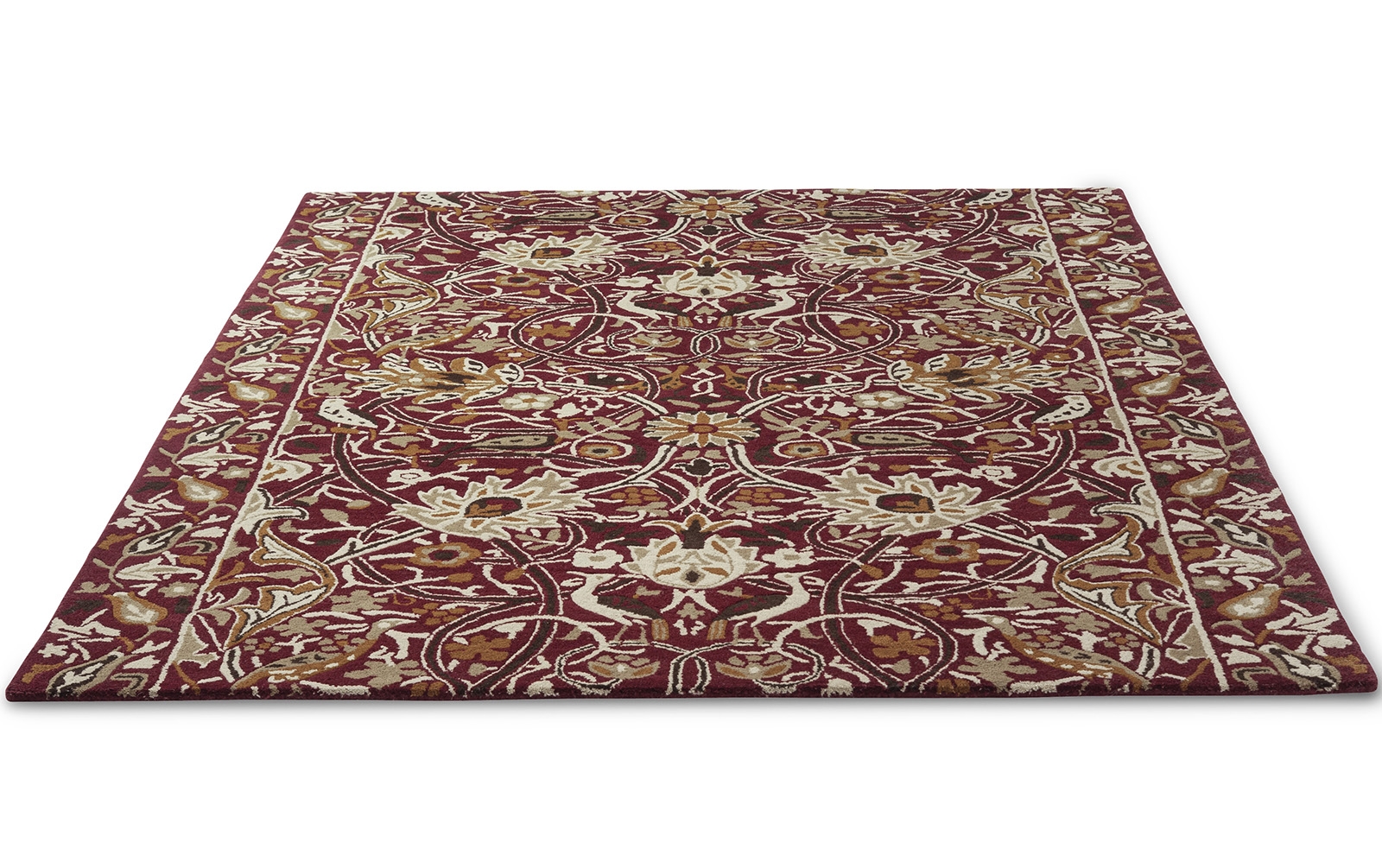 Designer Red / Gold Handtufted Rug