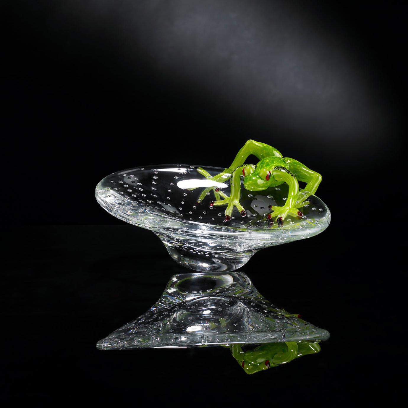 Glass Bowl with Frog