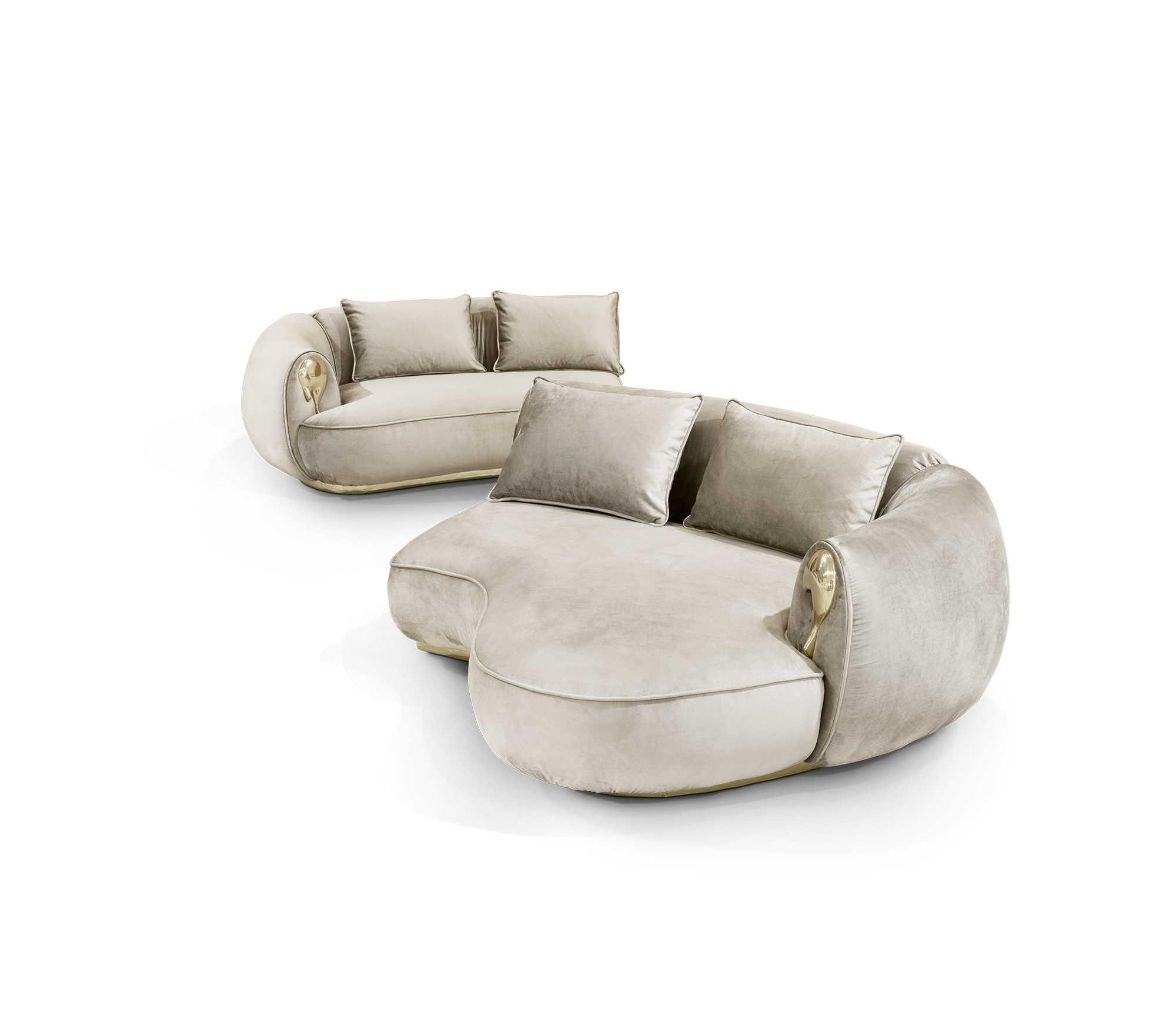 Solara Cream Curved Luxe Sofa