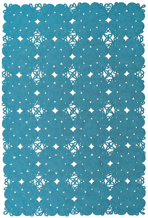 Rope Indoor / Outdoor Turquoise Hand-Woven Rug ☞ Size: 200 x 300 cm