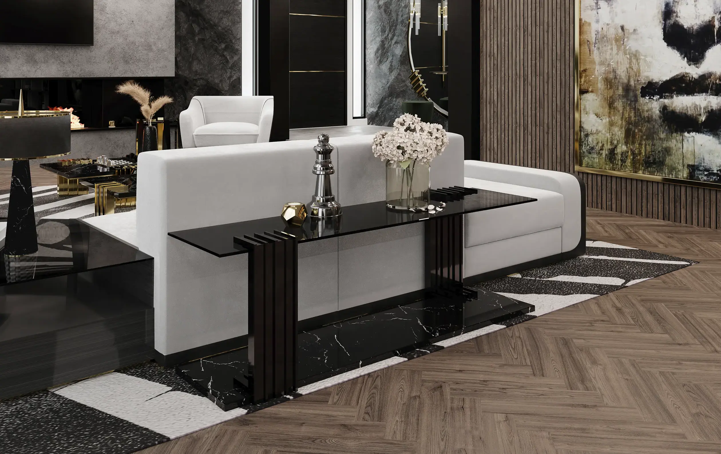 Whirlwind Long Side Table