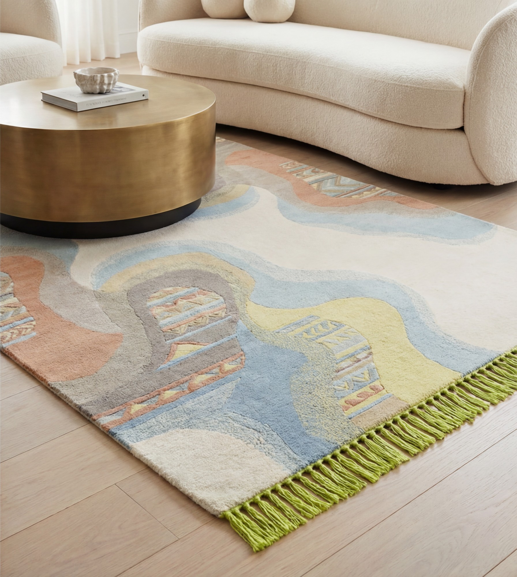 Fluid Lines Handcrafted Rug