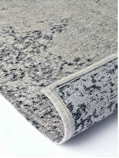 Dark Grey Flat Woven Vintage Rug ☞ Size: 6' 7" x 9' 4" (200 x 285 cm)