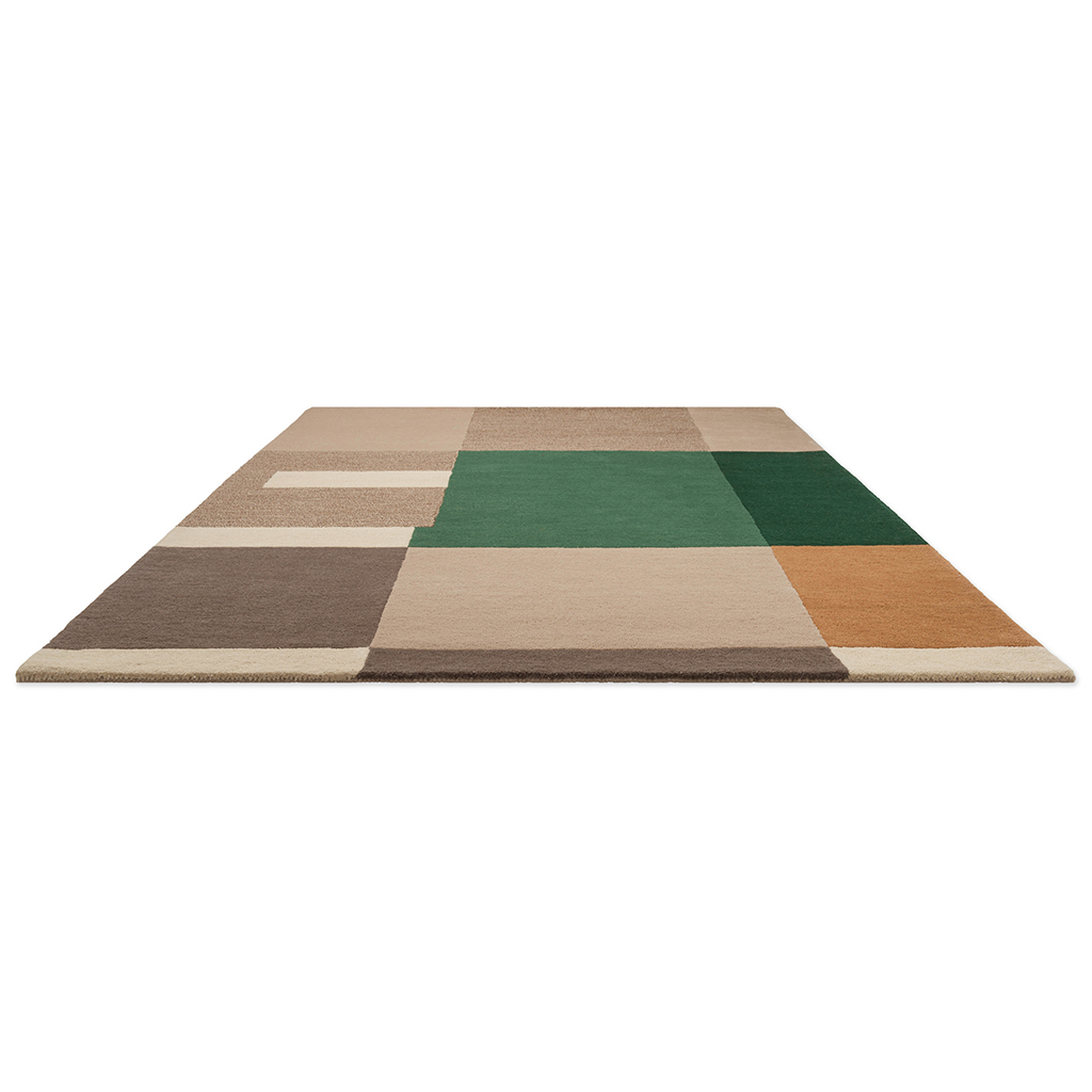 Decor Geometric Beige / Green Rug ☞ Size: 4' 7" x 6' 7" (140 x 200 cm)