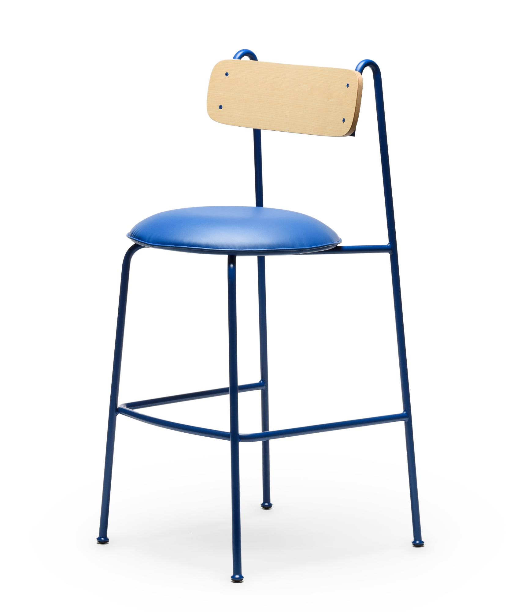 Lena SG-75 Blue Ash Wood Bar Chair