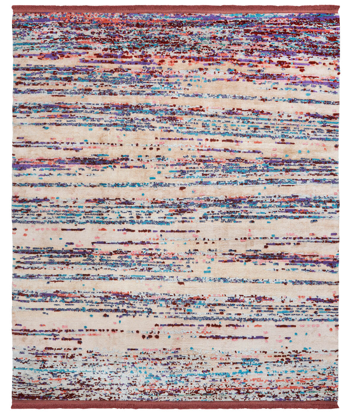 Hand-knotted Wool & Silk Multicolour Rug