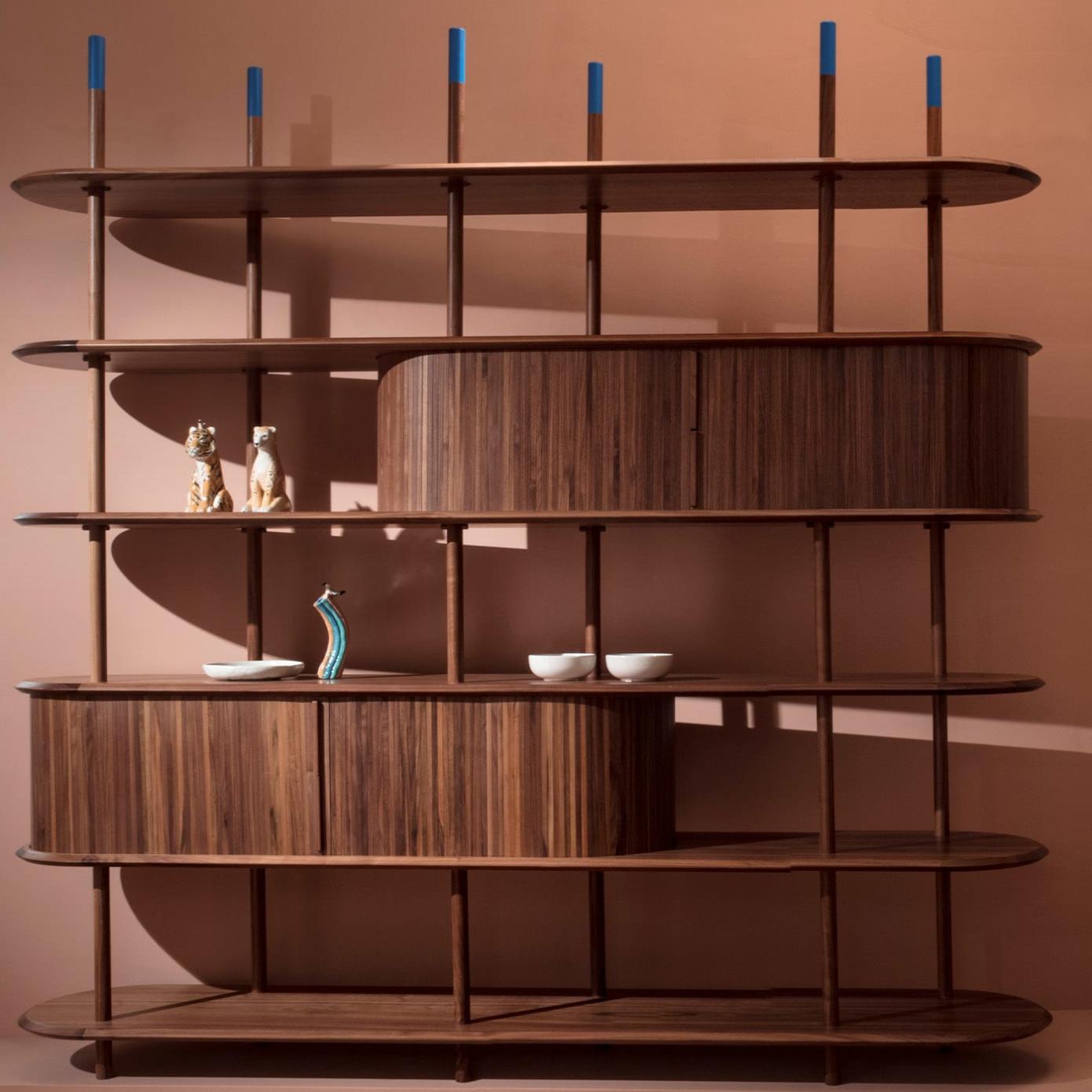 Modern Modular Canaletto Walnut Bookcase