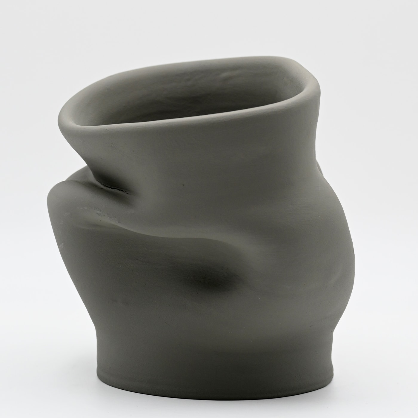 Grey Hand Sculptured Vase