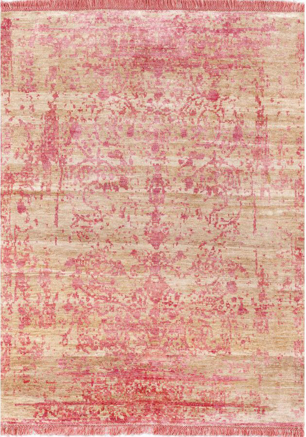 Hand Knotted Bamboo Silk Pink Sitap Rug