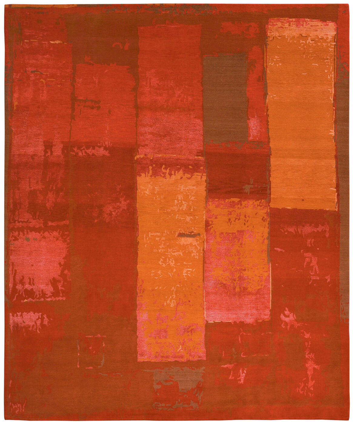 Boro Hand-knotted Orange Rug