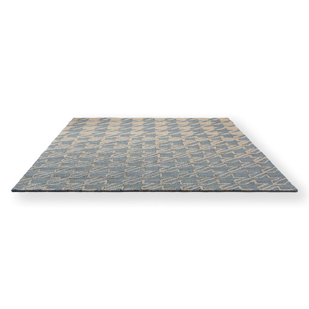 Houndstooth Blue Outdoor Rug