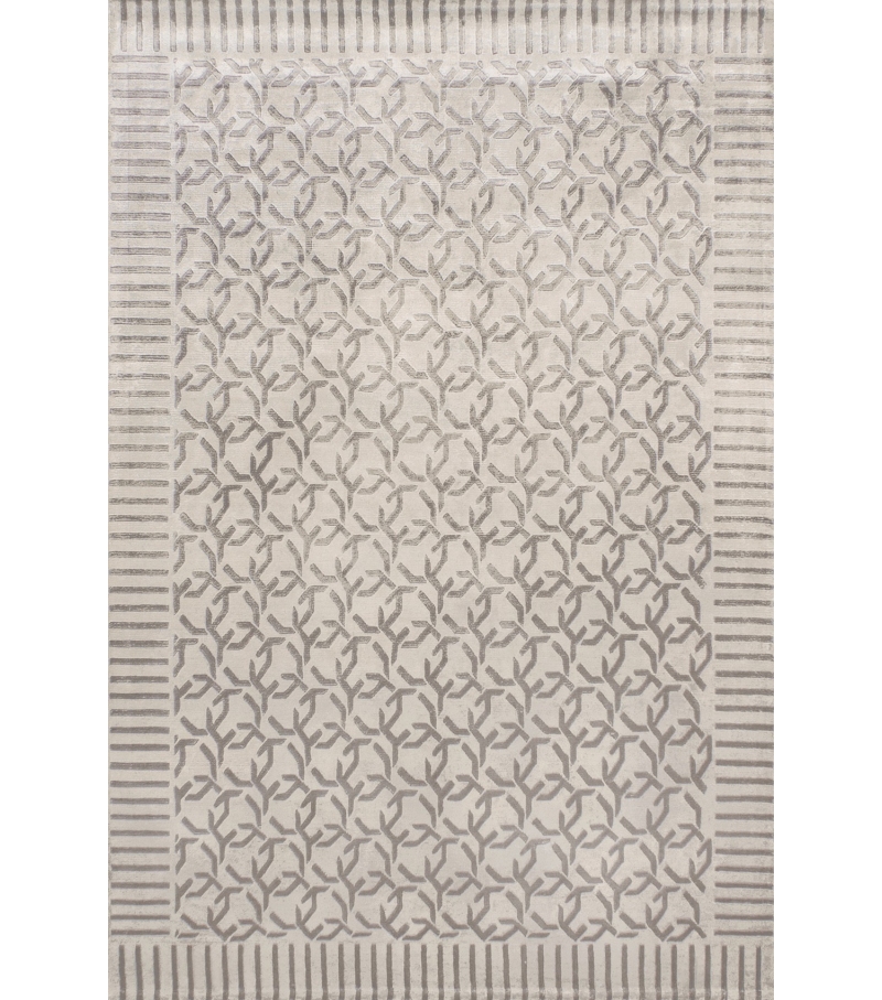 Border Viscose Hand-Knotted Rug