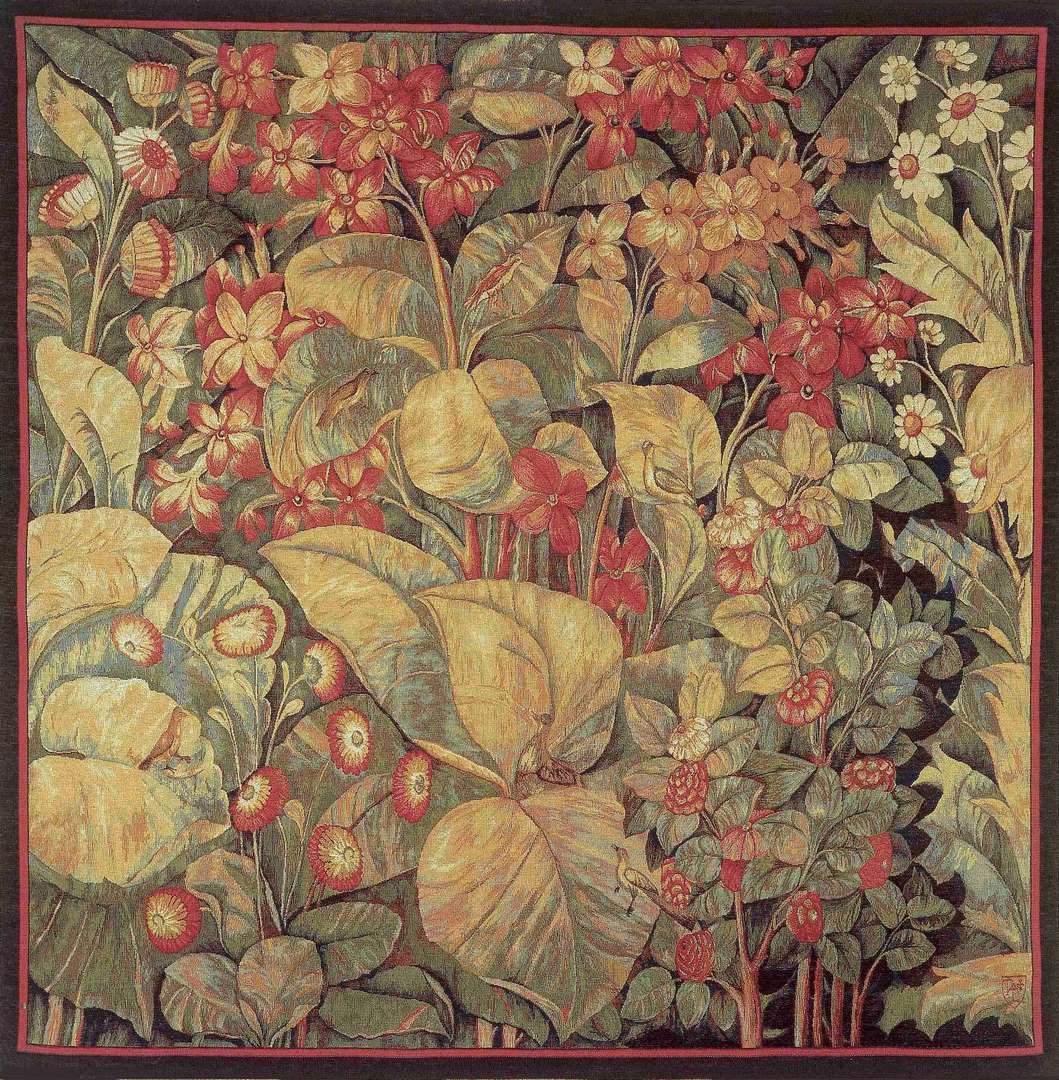 Floral Garden Scene Tapestry