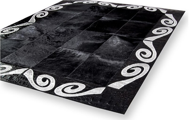 Black & Silver Cowhide Rug