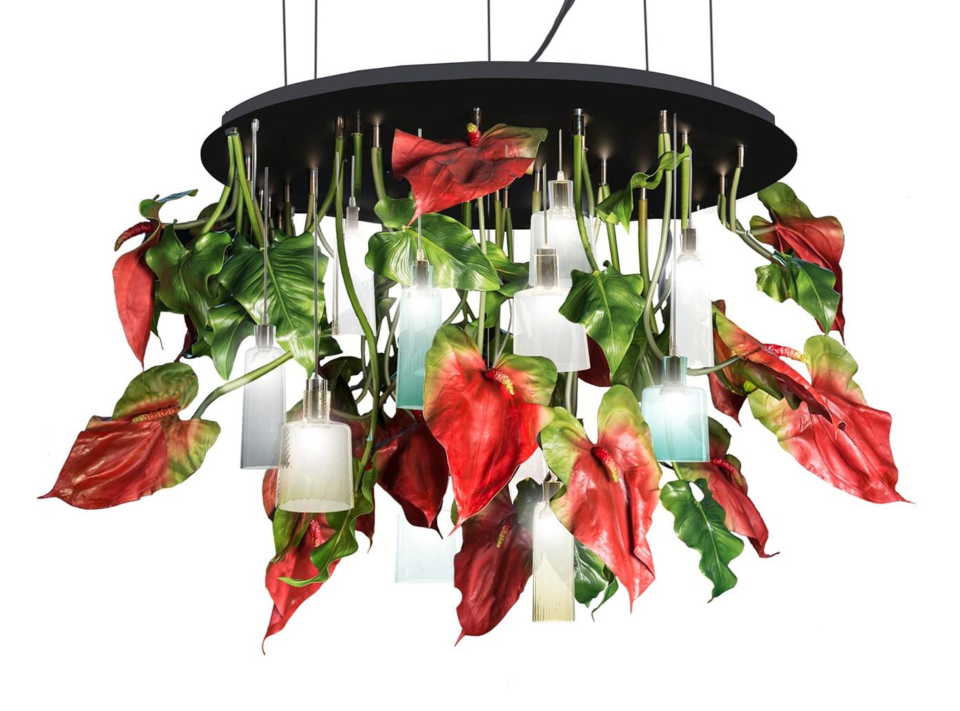Red Anthurium Chandelier