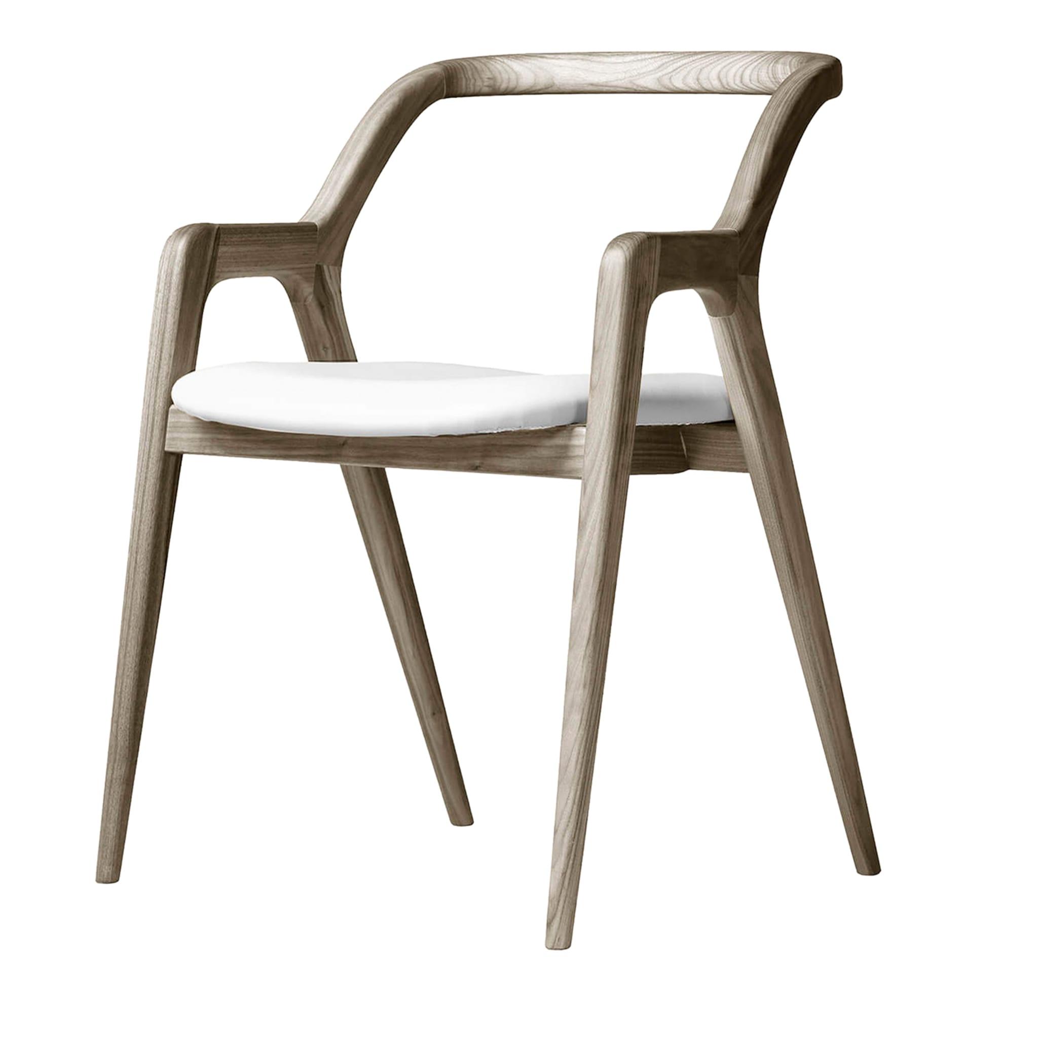 In Breve Grey Solid Walnut Chair | Upholstery: Leather PANDORA 657