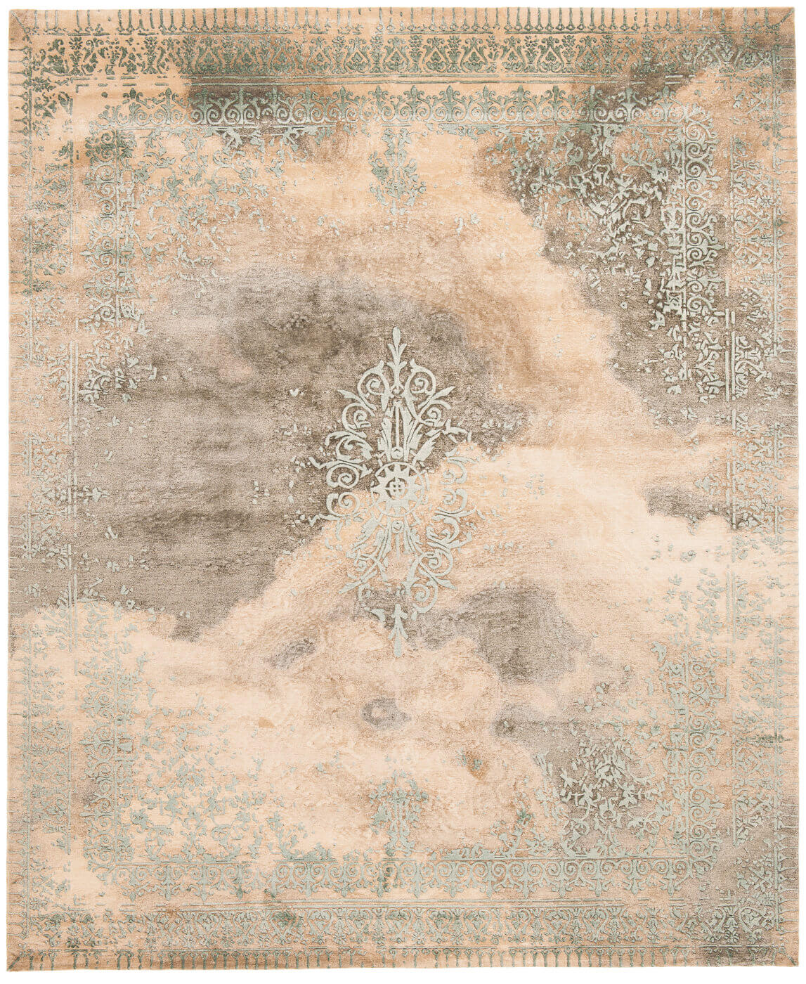 Cloud & Medallion Beige Rug