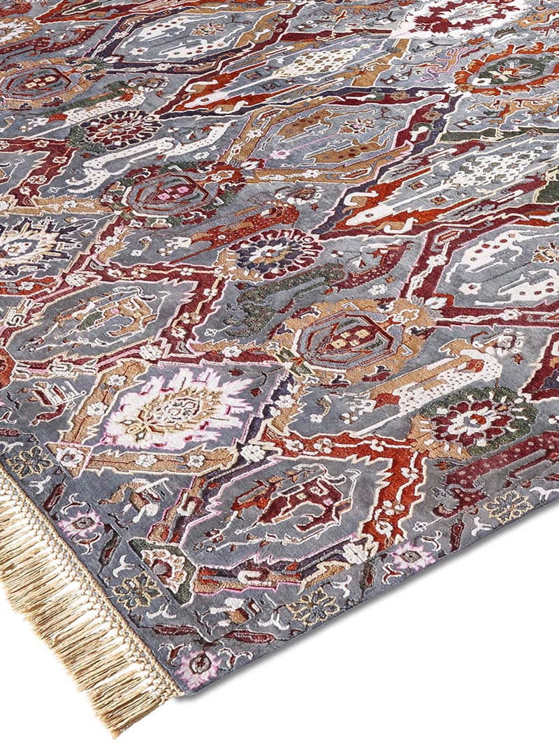 KavaBagh Charcoal Hand-Woven Rug ☞ Size: 274 x 365 cm