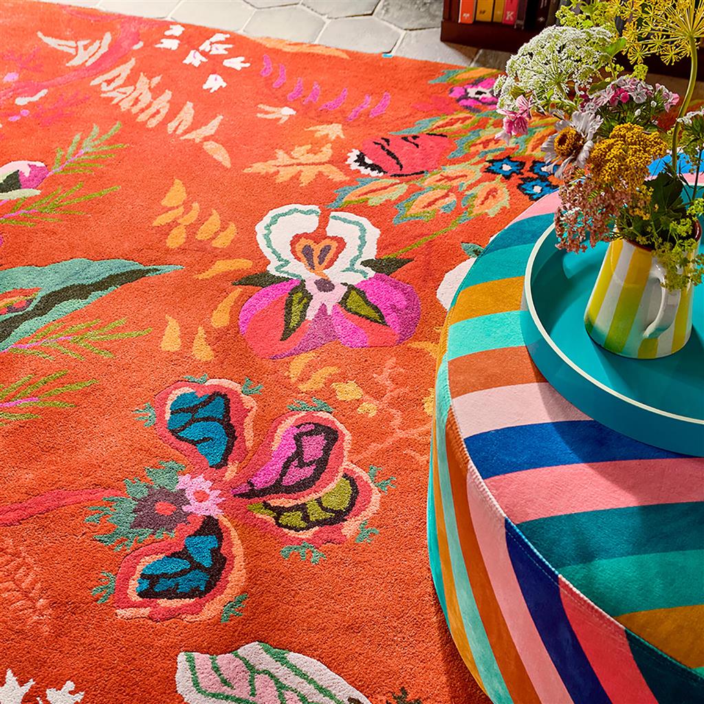 Amber Lime Floral Rug