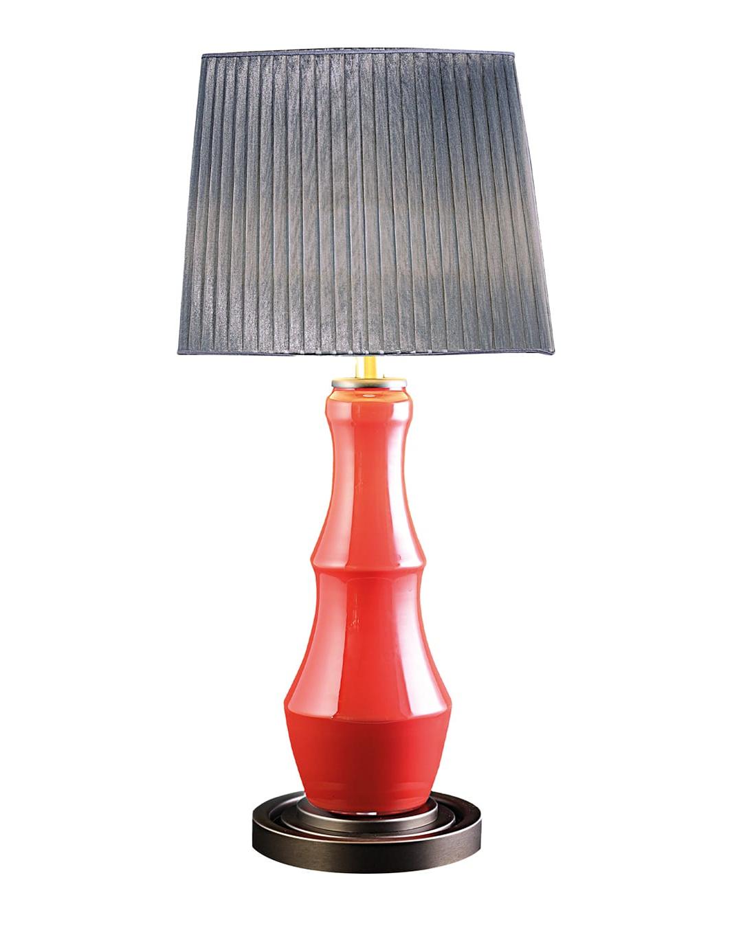 Blown Glass Table Lamp in Coral Red