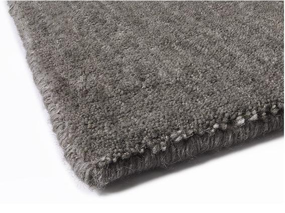 Plain Hand Woven Wool Tortora Rug ☞ Size: 5' 3" x 7' 7" (160 x 230 cm)