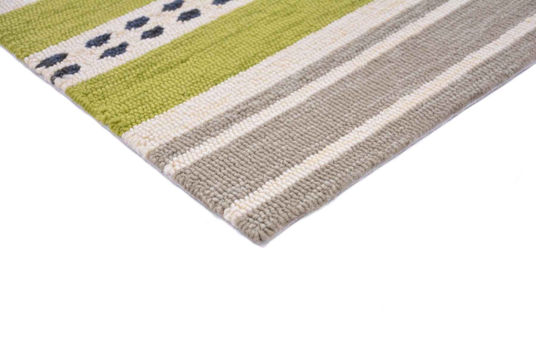 Stripes Green & Blue Outdoor Handtufted Rug