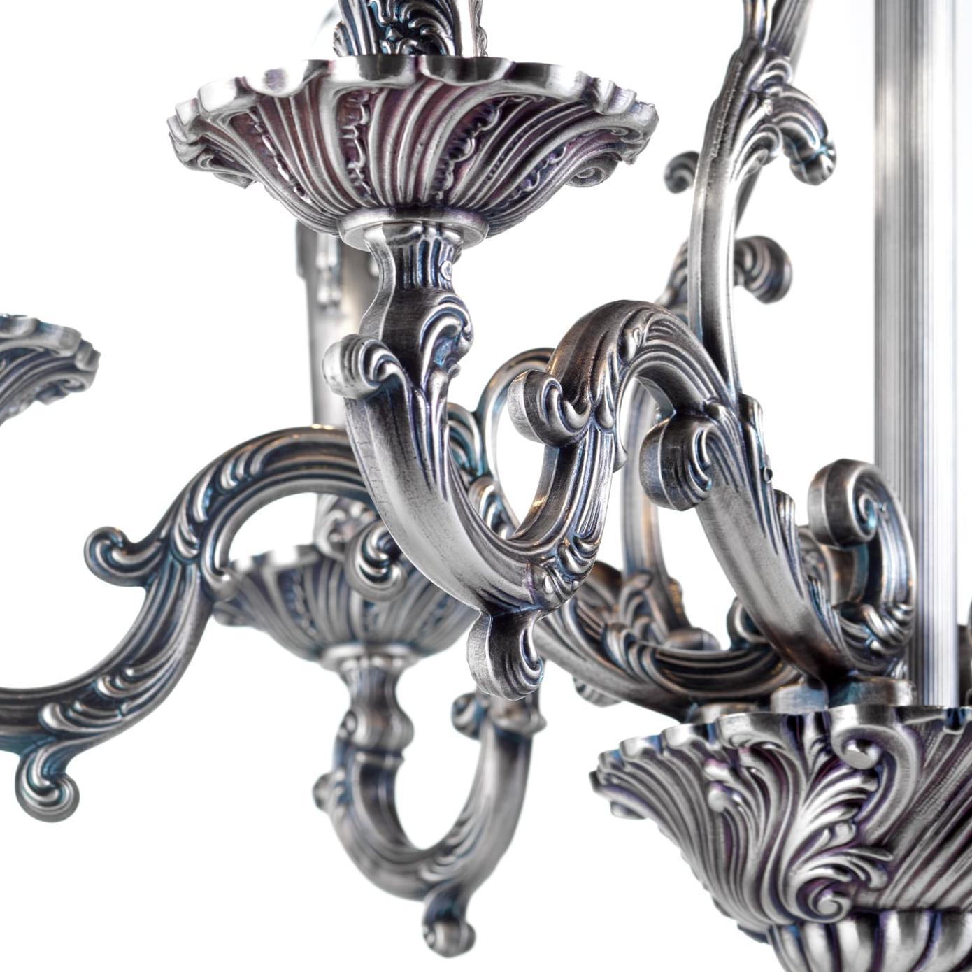 Classic Chandelier in Blue Silver Finish