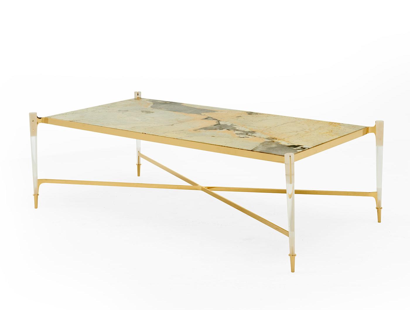 Rectangular Marble Top Coffee Table