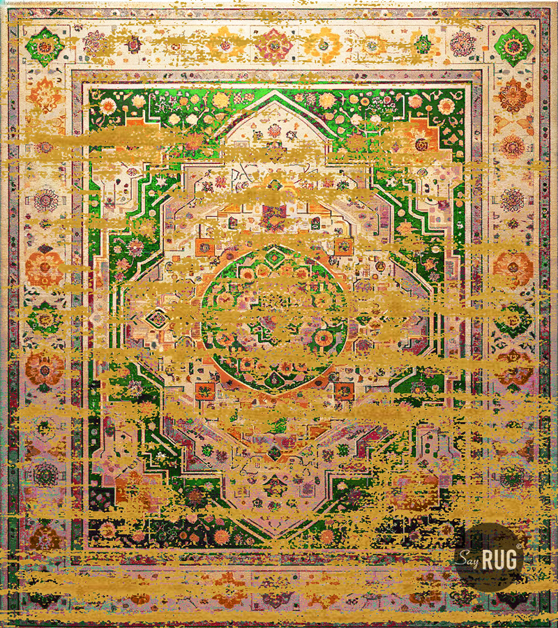 Majestic Threads Gold Hand-Knotted Rug