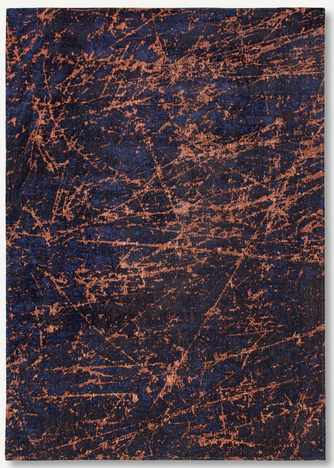 Art Black & Orange Belgian Rug ☞ Size: 4' 7" x 6' 7" (140 x 200 cm)