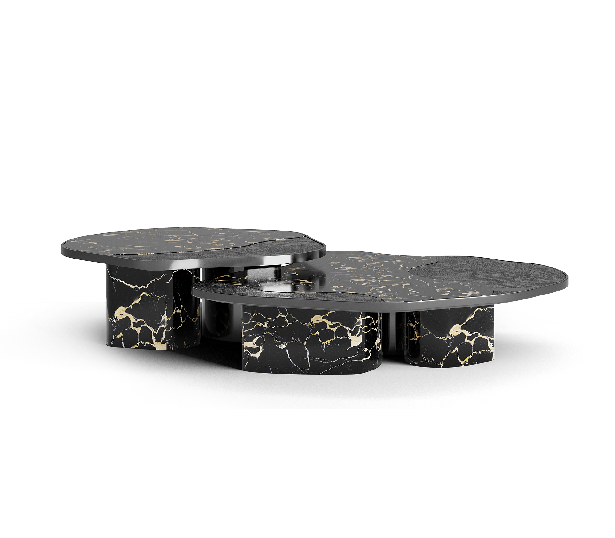 Athena Portoro Marble & Onyx Table Set