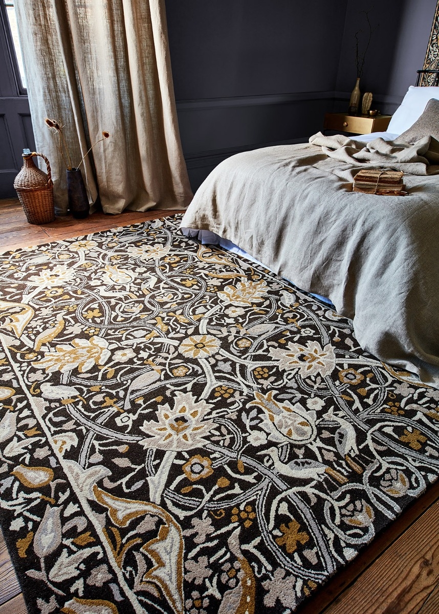 Designer Charcoal / Mustard Handtufted Rug